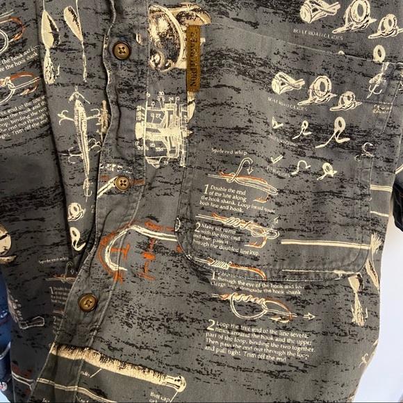 North River Outfitters Button Down Short Sleeve Men’s Shirt Fishing Detail XL - Picture 2 of 6